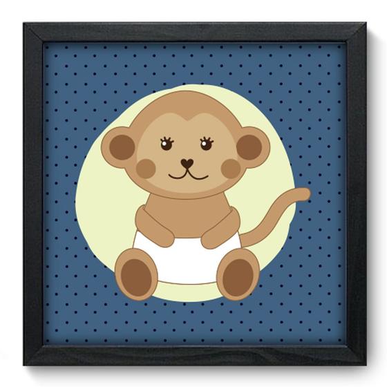 Imagem de Quadro Decorativo - Macaco - 33cm x 33cm - 113qdbp