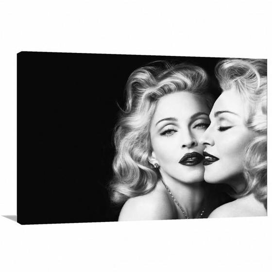 Imagem de Quadro decorativo Madona Preto e Branco Retro Tela de Tecido