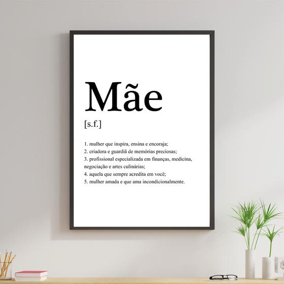 Imagem de Quadro Decorativo Mãe Significado 33x24cm - com vidro