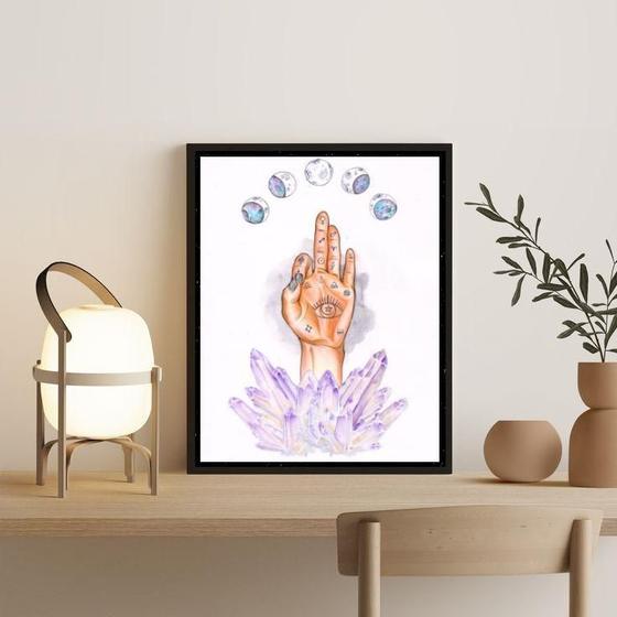 Imagem de Quadro Decorativo Mão Astral 45x34cm - Madeira Branca