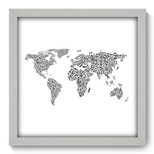 Imagem de Quadro Decorativo - Mapa Mundi - 33cm x 33cm - 085qdgb