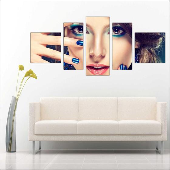Quadro Decorativo Maquiagem Salão De Beleza Fashion Hair 5 Peças TT1 Menor preço em Quadro Decorativo Maquiagem Salão De Beleza Fashion Hair 5 Peças TT1