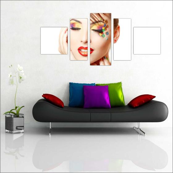 Quadro Decorativo Maquiagem Salão De Beleza Fashion Hair 5 Peças TT21 Menor preço em Quadro Decorativo Maquiagem Salão De Beleza Fashion Hair 5 Peças TT21