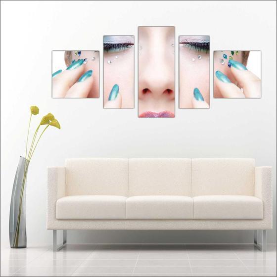 Quadro Decorativo Maquiagem Salão De Beleza Fashion Hair 5 Peças TT7 Menor preço em Quadro Decorativo Maquiagem Salão De Beleza Fashion Hair 5 Peças TT7
