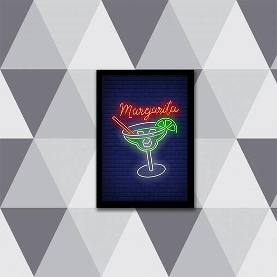 Imagem de Quadro Decorativo Margarita Simulando Neon 45x34cm - com vidro