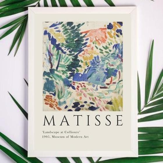 Imagem de Quadro Decorativo Matisse 33x24cm com Vidro e Moldura Branca