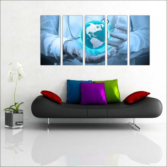 Imagem de Quadro Decorativo Medicina Consultórios Médicos Com 5 Peças GG1