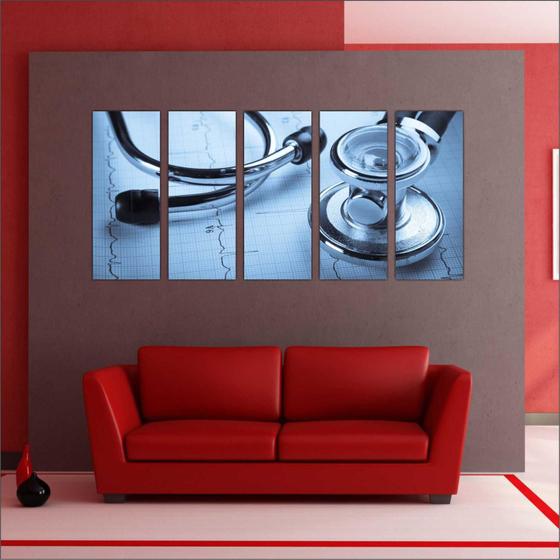 Imagem de Quadro Decorativo Medicina Consultórios Médicos Com 5 Peças GG3