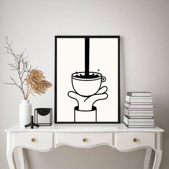 Imagem de Quadro Decorativo Minimalista Café 24X18Cm