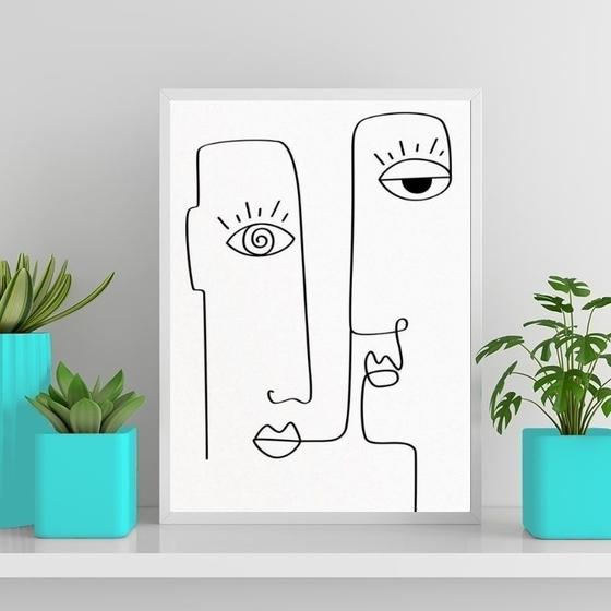 Imagem de Quadro Decorativo Minimalista One Line 24x18cm