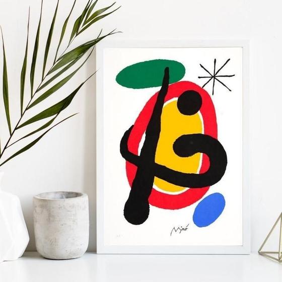 Imagem de Quadro Decorativo Miró 24x18cm - Vidro - Moldura Preta