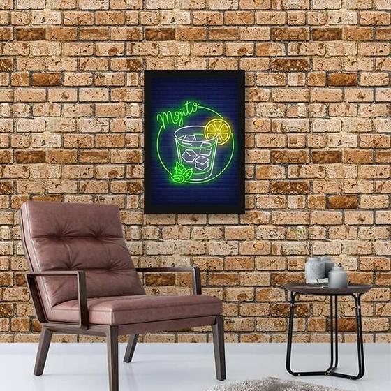 Imagem de Quadro Decorativo Mojito Simulando Neon 34x23cm