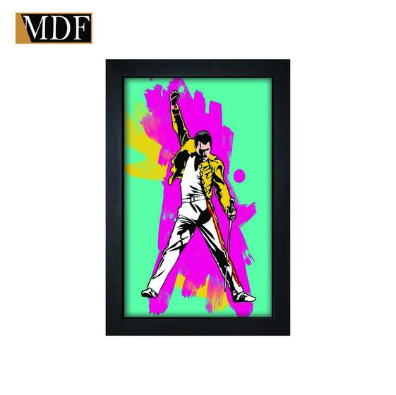 Imagem de Quadro Decorativo Moldura Pintada Gel Freddie Mercury 30x20 Mdf Adesivado