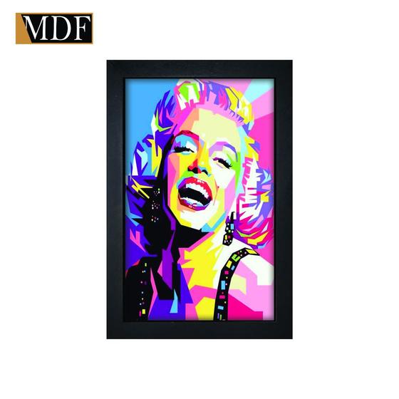 Imagem de Quadro Decorativo Moldura Pintada Gel Marilyn Monroe 30x20 Mdf Adesivado