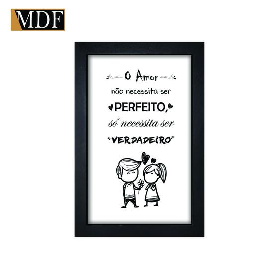 Imagem de Quadro Decorativo Moldura Pintada Gel o Amor Não Necessita Ser Perfeito 30x20 Mdf Adesivado