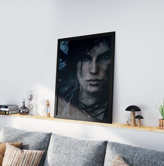 Imagem de Quadro Decorativo Moldura Preta 30x40cm Lara Croft