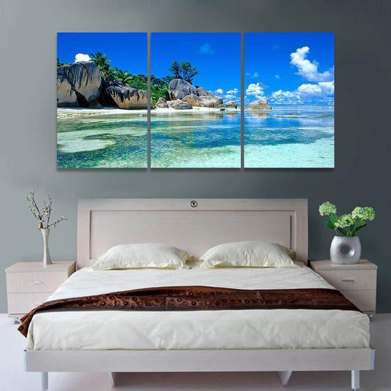 Imagem de Quadro Decorativo Mosaico 120x60  Paisagem Mar