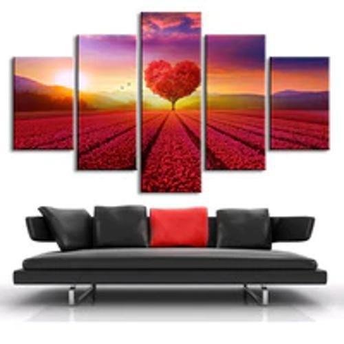 Imagem de Quadro Decorativo Mosaico 5 Peças Árvore De Coração Do Amor