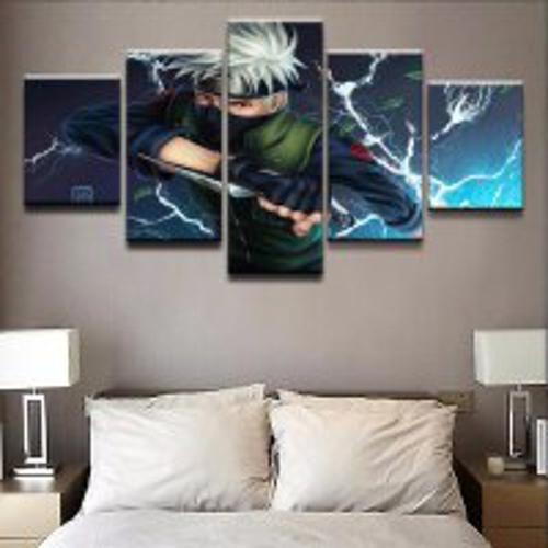 Imagem de Quadro Decorativo Mosaico De 5 Peças Anime Kakashi Chidori