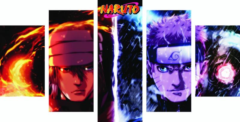 Imagem de Quadro Decorativo Mosaico Escritório Luxo Naruto Sasuke27