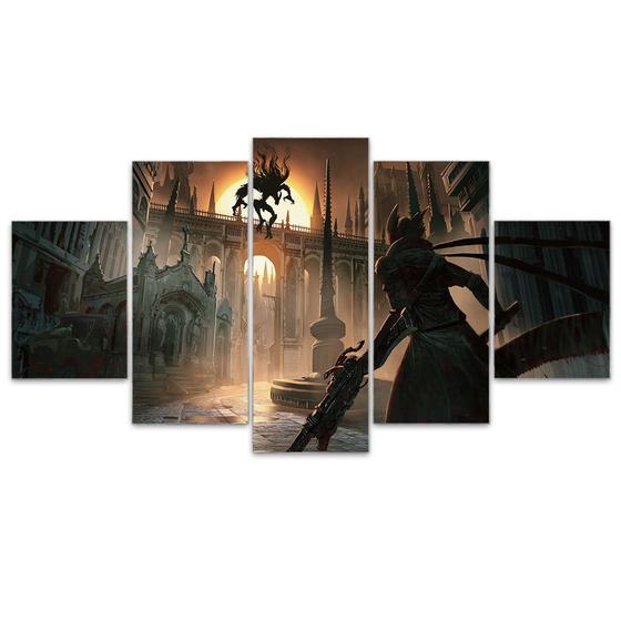 Imagem de Quadro Decorativo Mosaico MDF Bloodborne Fera 115x60cm