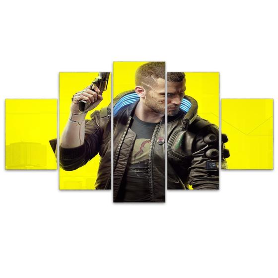 Imagem de Quadro Decorativo Mosaico MDF Cyberpunk 2077 115x60cm