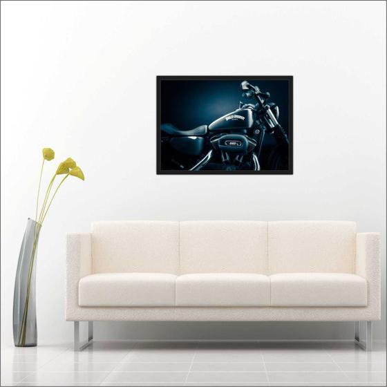 Imagem de Quadro Decorativo Moto Vintage Retrô Decorações Com Moldura