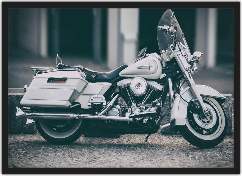 Imagem de Quadro Decorativo Motos Antigas Motocicletas Vintage Retrô Decorações Com Moldura G04