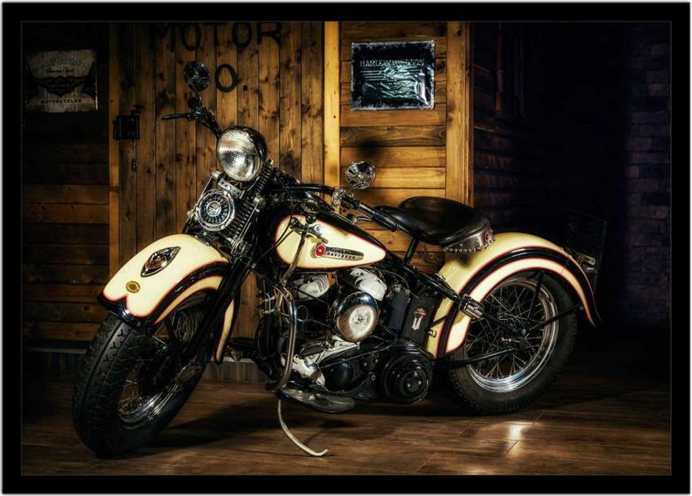 Imagem de Quadro Decorativo Motos Veículos Motocicleta Esporte Oficinas Lojas Salas Quartos Com Moldura RC000