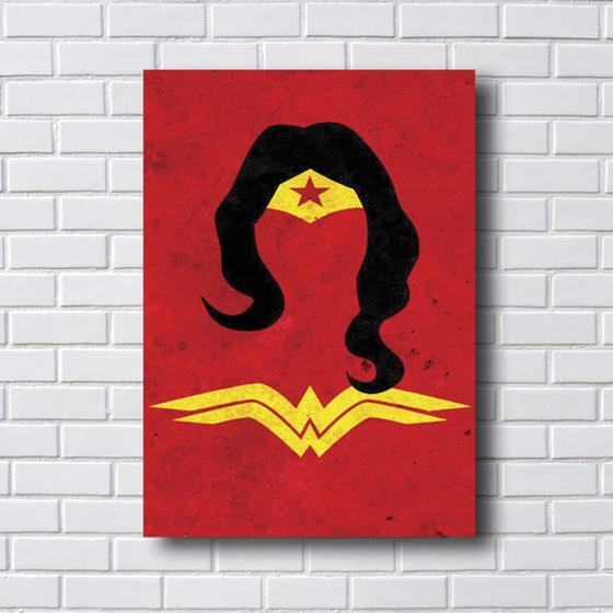 Imagem de Quadro Decorativo Mulher Maravilha - Fundo Vermelho