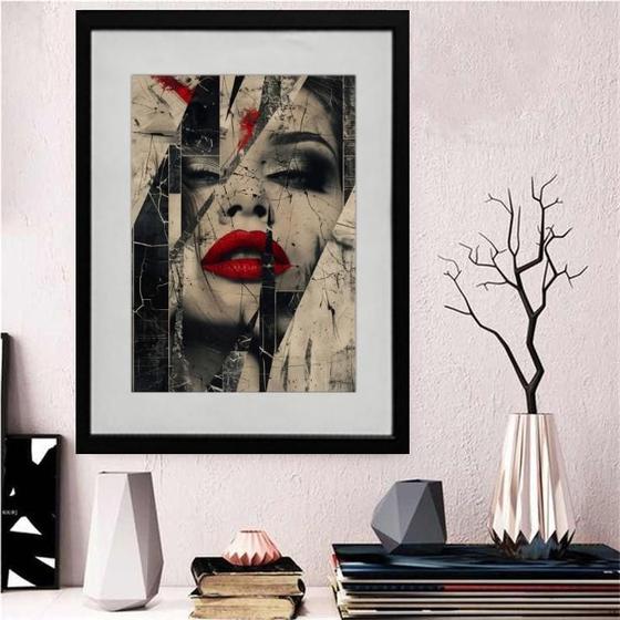 Imagem de Quadro Decorativo Mulher Street Art 60X48Cm