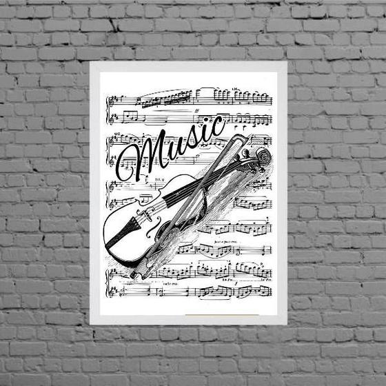 Imagem de Quadro Decorativo Music Violino 24x18cm