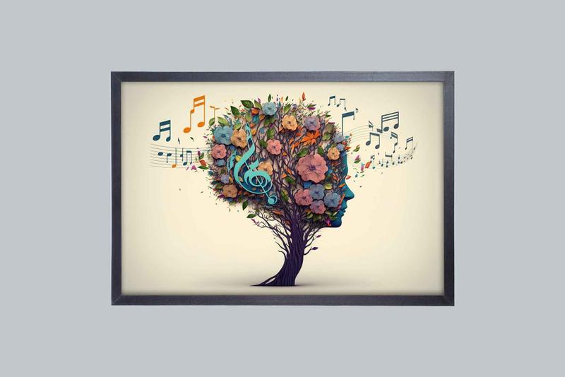 Imagem de Quadro Decorativo Musical Flowers