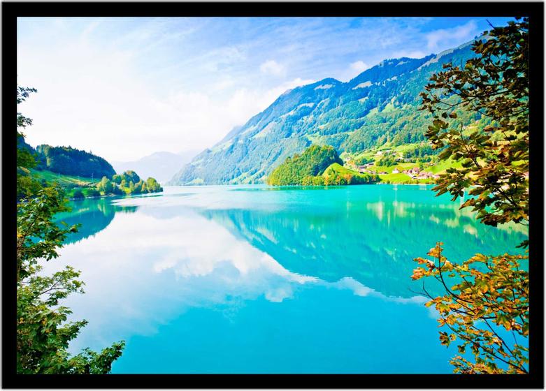 Imagem de Quadro Decorativo Natureza Paisagem Lago Salas Quartos Escritório Com Moldura R009