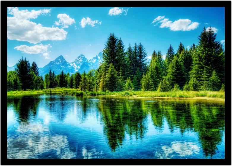 Imagem de Quadro Decorativo Natureza Paisagem Montanhas Salas Quartos Escritório Com Moldura R043