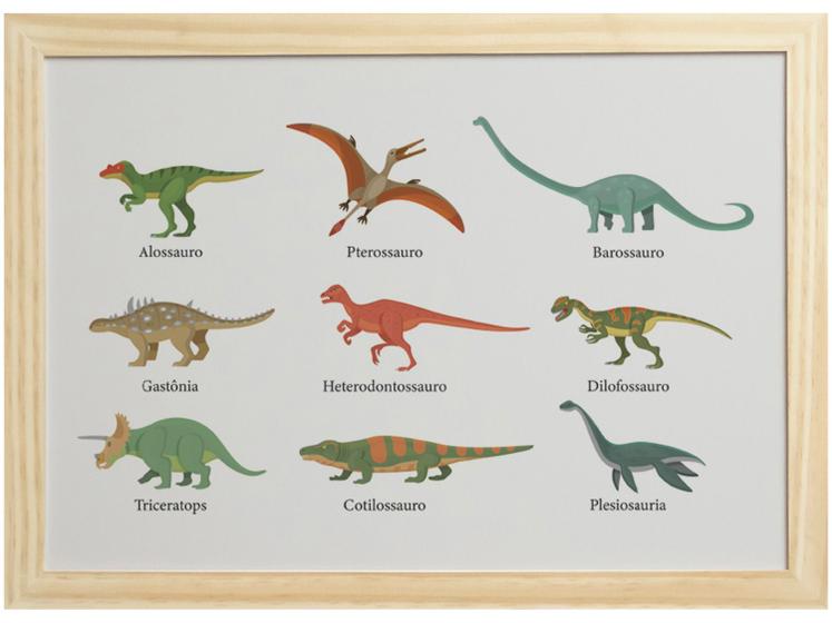 Imagem de Quadro Decorativo Nomes Dino 24,5x34,5cm