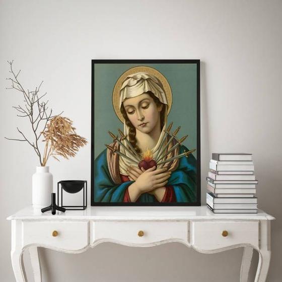 Imagem de Quadro Decorativo Nossa Senhora Das Dores 24x18cm - com vidro