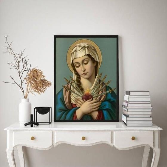 Imagem de Quadro Decorativo Nossa Senhora Das Dores 24X18Cm - Vidro