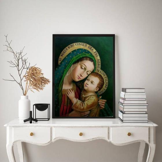 Imagem de Quadro Decorativo Nossa Senhora Do BomConselho 24x18cm - com vidro