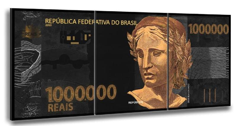 Quadro Decorativo Nota De 1 Milhão De Reais 130X60 - Wall Frame ...
