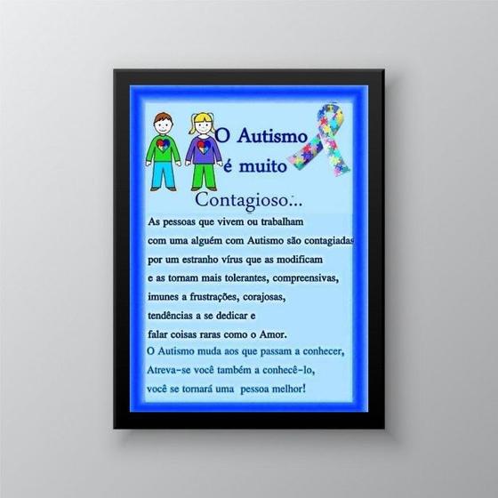 Imagem de Quadro Decorativo O Autismo É Contagioso 24x18cm