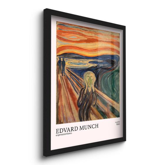 Imagem de Quadro Decorativo O Grito Edvard Munch 45x33 C/Vidro