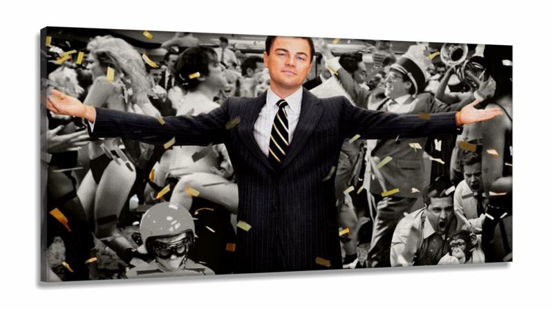 Imagem de Quadro Decorativo O Lobo de Wall Street em Tecido Canvas 130x60