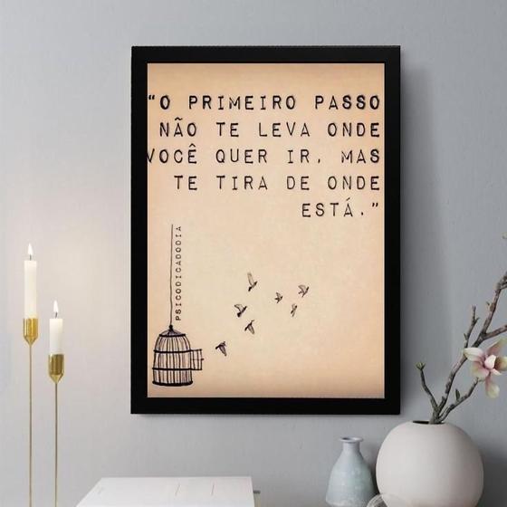 Imagem de Quadro Decorativo O Primeiro Passo 24X18Cm - Com Vidro