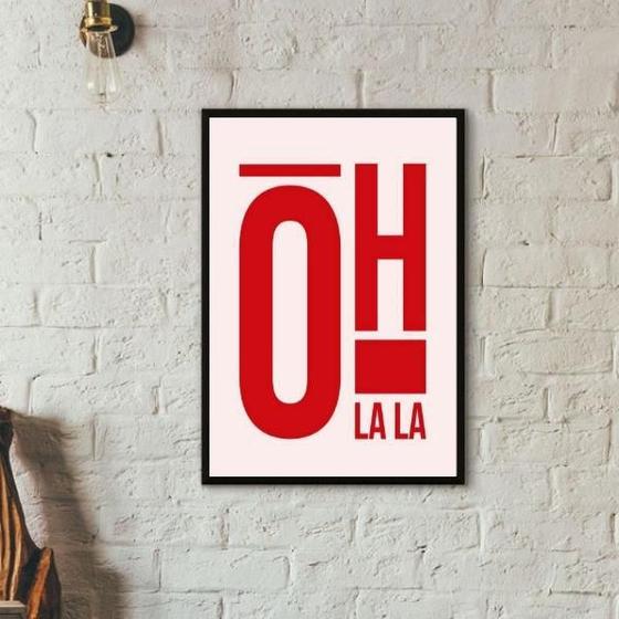 Imagem de Quadro Decorativo Oh Lala 33X24Cm - Com Vidro