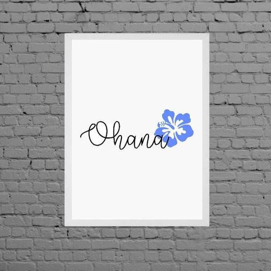 Imagem de Quadro Decorativo Ohana Flor Azul 45x34cm - com vidro