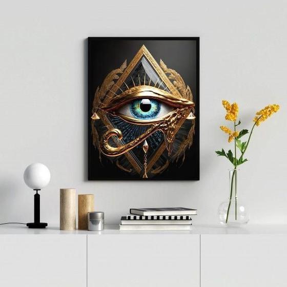 Imagem de Quadro Decorativo Olho de Horus 24x18cm Preto