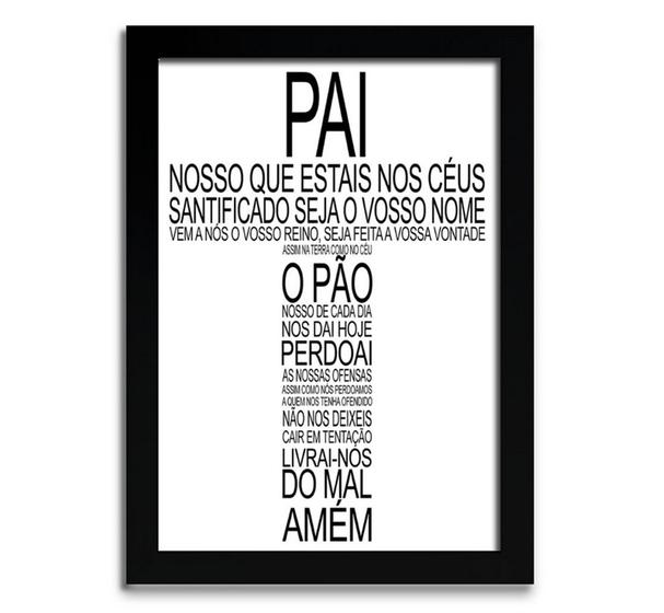 Quadro Decorativo Oração pai nosso tipográfica Menor preço em Quadro Decorativo Oração pai nosso tipográfica