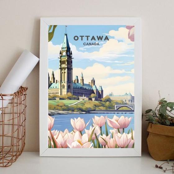 Imagem de Quadro Decorativo Ottawa - Canadá 24x18cm - com vidro