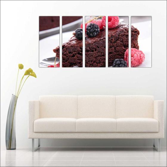 Imagem de Quadro Decorativo Padarias Cafeterias Pães Café Bolos Tortas 5 Peças GG1